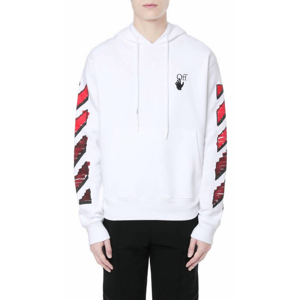 NEW OFF-WHITE signature graphic sweatshirt in white